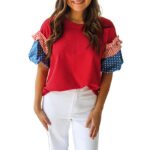 Womens Casual Short-sleeve Printed Top - Image 6