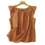 Womens Slimming Chic Cotton-Linen Short TopLittle Shirt - Image 5