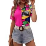 Womens Fashionable Casual Short-sleeve Asymmetrical Top - Image 5