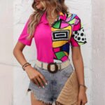 Womens Fashionable Casual Short-sleeve Asymmetrical Top - Image 3