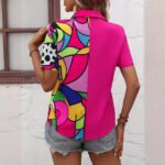Womens Fashionable Casual Short-sleeve Asymmetrical Top - Image 2