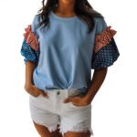 Womens Casual Short-sleeve Printed Top - Image 5