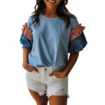 Womens Casual Short-sleeve Printed Top - Image 7