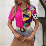 Womens Fashionable Casual Short-sleeve Asymmetrical Top