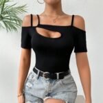 Womens Minimalist Sexy Off-shoulder Camisole Top