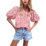 Womens Stylish Casual Hollow-out Lace Top - Image 5